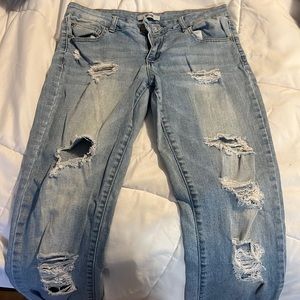 Refuge mid rise distressed skinny jeans